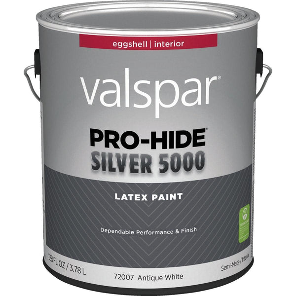 Valspar 028.0072007.007 Valspar Pro-Hide Silver 5000 Latex Eggshell Interior Wall Paint 1 Gal.