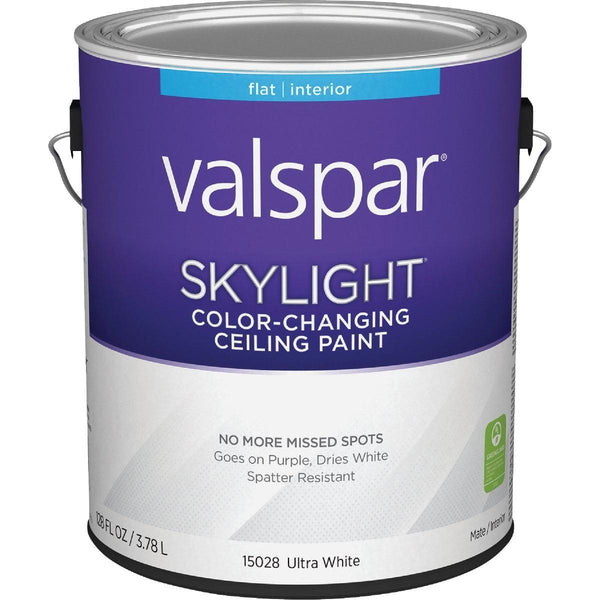 Valspar 028.0015028.007 Color Changing Latex Flat Ceiling Paint White 1 Gal.
