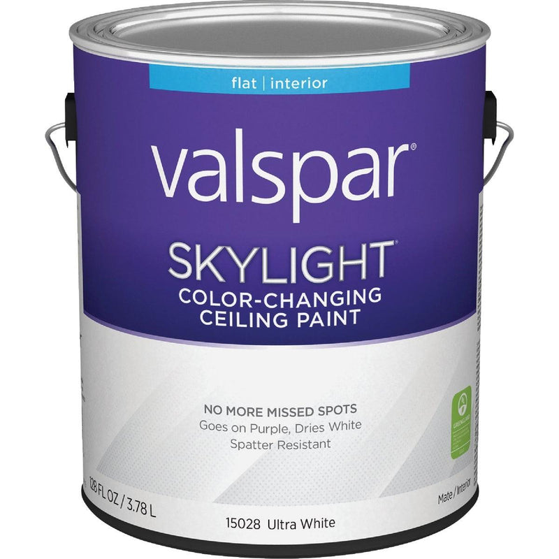 Valspar 028.0015028.007 Color Changing Latex Flat Ceiling Paint White 1 Gal.