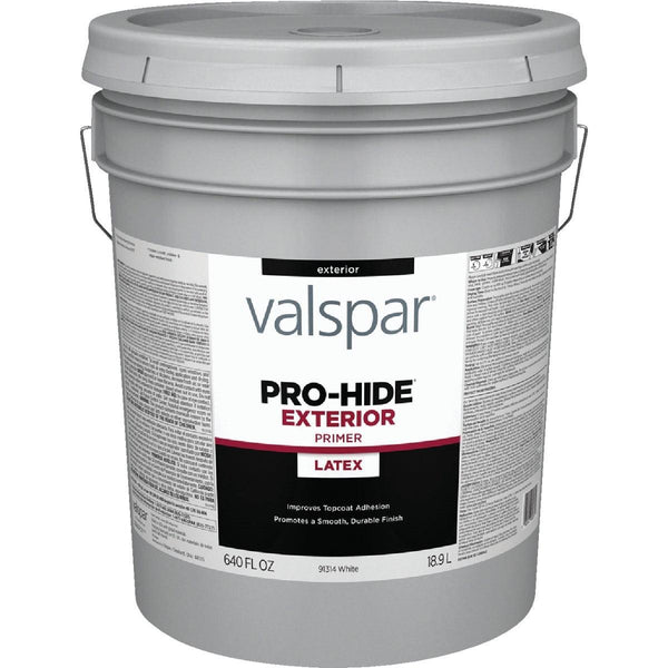 Valspar 028.0091314.008 Pro-Hide White Exterior Primer 5 Gal.