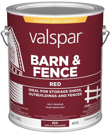 Valspar 018.2121-11.007 Oil Paint & Primer In One Low Sheen Barn & Fence Paint Red 1 Gal.